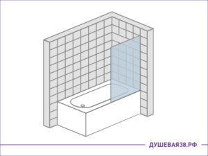 Одиночная перегородка на ванну