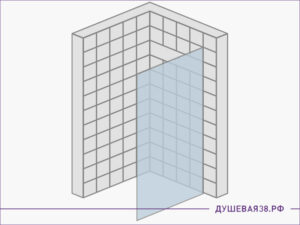 Одна душевая перегородка из стекла