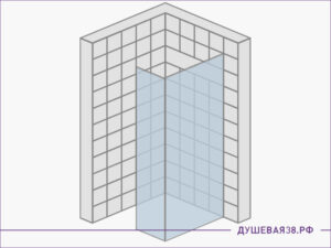 Угловая душевая перегородка из стекла